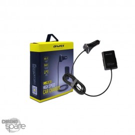 Chargeur Allume Cigare 4 ports USB AWEI C-400 Noir