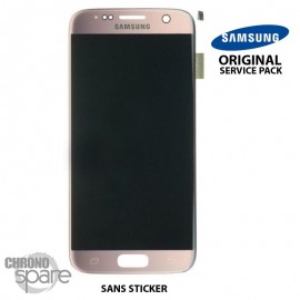 Ecran LCD et Vitre Tactile Or Rose Samsung S7 G930F (officiel) GH97-18523E