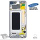 Ecran LCD + Vitre Tactile + châssis blanc Samsung Galaxy S10 Plus G975F (officiel)