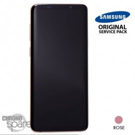 Ecran LCD + Vitre Tactile + châssis rose Samsung Galaxy S9 Plus G965F (officiel)