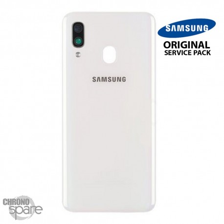 Vitre arrière + vitre caméra Blanche Samsung Galaxy A40 (Officiel)