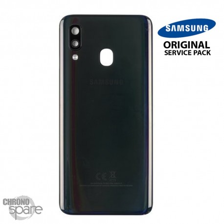 Vitre arrière + vitre caméra Noire Samsung Galaxy A40 (Officiel)