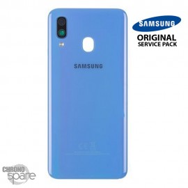 Vitre arrière + vitre caméra Bleue Samsung Galaxy A40 (Officiel)
