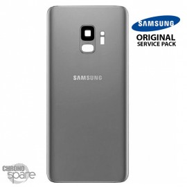 Vitre arrière + vitre caméra Gris Titanium Samsung Galaxy S9 G960F (Officiel)