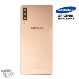 Vitre arrière + vitre caméra Or Samsung Galaxy A7 2018 SM-750F (Officiel)
