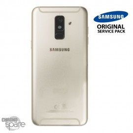 Vitre arrière + vitre caméra Or Samsung Galaxy A6 Plus 2018 A605F (Officiel)