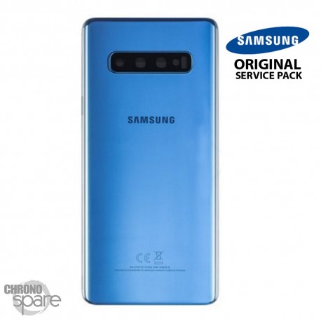 Vitre arrière + vitre caméra Bleu Samsung Galaxy S10 PLUS G973F (Officiel)