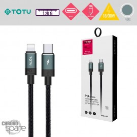 Câble Type-C vers Lightning 18/30W vert TOTU