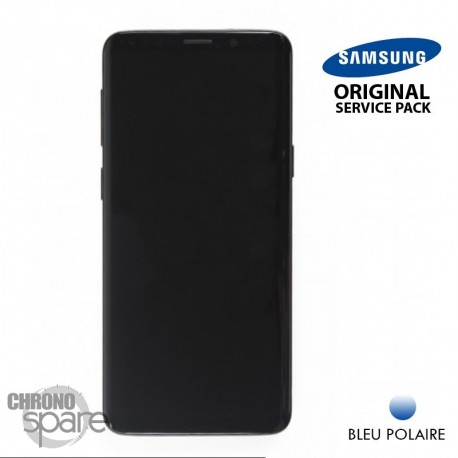 Ecran LCD + Vitre Tactile + châssis Bleu Polaire Samsung Galaxy S9 G960F (officiel)