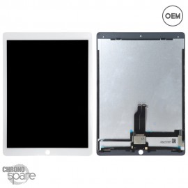 Ecran LCD + vitre tactile blanche iPad Pro 12.9 pouces A1652 & A1584 avec nappes OEM