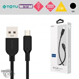 Câble USB vers Micro USB 10W-2,4A 1M noir TOTU