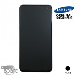 Ecran LCD + Vitre Tactile + châssis noir Samsung Galaxy S10 G973F (officiel)
