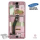 Ecran LCD + Vitre Tactile + châssis rose Samsung Galaxy S20 4G G980F / 5G G981B (officiel)