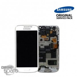 Vitre tactile + écran LCD + châssis Galaxy S4 Mini i9195 Blanc (officiel) GH97-14766B