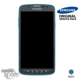 Ecran LCD + Vitre Tactile + Châssis Samsung Galaxy S4 Active I9295 Bleu (Officiel) GH97-14743B