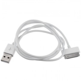 Câble compatible pour iPhone APPLE 4-4s / iPad blanc Haute qualité