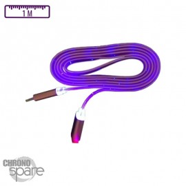 Câble lumineux 1 mètre - Micro USB - Violet