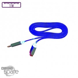 Câble lumineux 1 mètre - Micro USB - Bleu