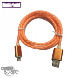Câble Torsade soft touch Micro USB - Orange