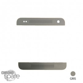 Sticker Gris Metal Haut et Bas HTC One Mini