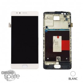 Ecran LCD + Vitre tactile blanche + Châssis OnePlus 3 / One plus 3T EU version A3003 (officiel)