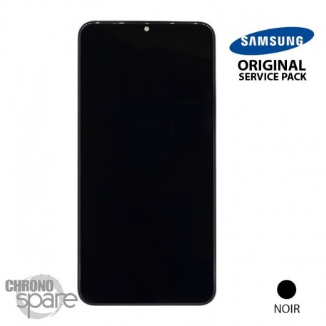 Ecran LCD + Vitre Tactile + châssis noir Samsung Galaxy A10 A105F VE (officiel)