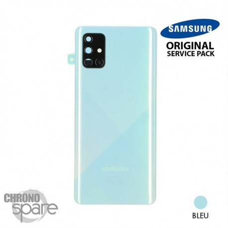 Vitre arrière + vitre caméra Bleue Samsung Galaxy A71 A715F (Officiel)