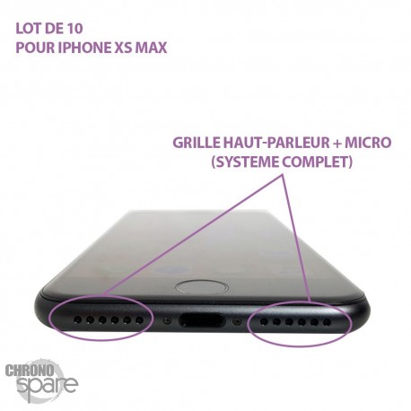 Grille haut-parleur + micro iPhone XS MAX - Grille anti-poussières (lot de 10)