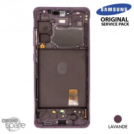 Ecran LCD + Vitre Tactile + châssis lavande Samsung Galaxy S20 FE G780F (officiel)