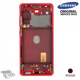 Ecran LCD + Vitre Tactile + châssis Rouge Samsung Galaxy S20 FE 5G G781F (officiel)