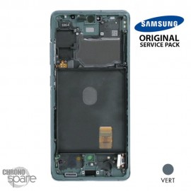 Ecran LCD + Vitre Tactile + châssis Vert Samsung Galaxy S20 FE 5G G781F (officiel)