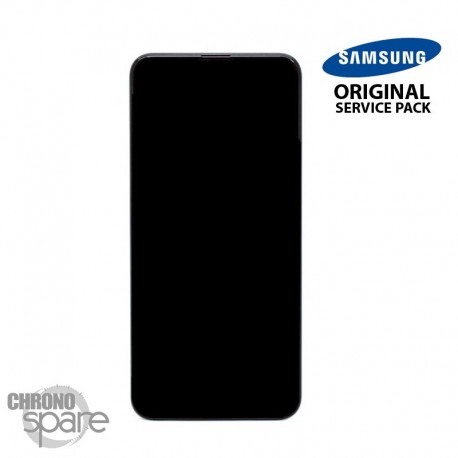 Ecran LCD + Vitre Tactile + châssis noir Samsung Galaxy A20e A202F (officiel)