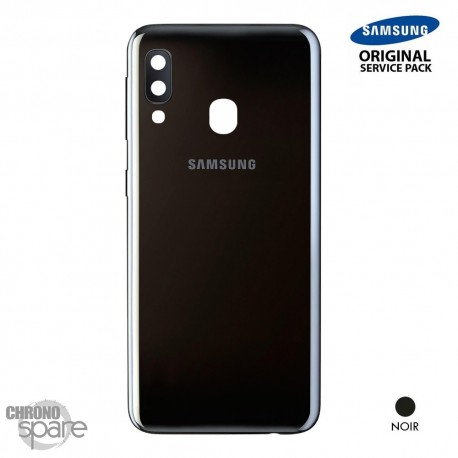 Vitre arrière + vitre caméra Noire Samsung Galaxy A20E A202FN (Officiel)