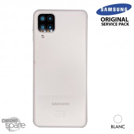 Vitre arrière + vitre caméra Blanche Samsung Galaxy A12 (Officiel)