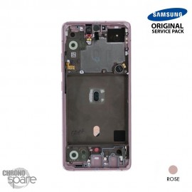Ecran LCD + Vitre Tactile + châssis Rose Samsung Galaxy A51 5G A516F (officiel)
