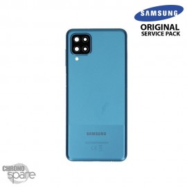 Vitre arrière + vitre caméra Bleue Samsung Galaxy A12 (Officiel)