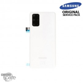 Vitre arrière + vitre caméra Blanche Samsung Galaxy S20 Plus G985F (Officiel)