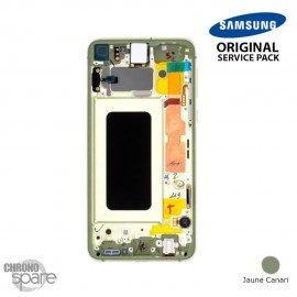 Ecran LCD + Vitre Tactile + châssis Jaune Samsung Galaxy S10 E G970F (officiel)