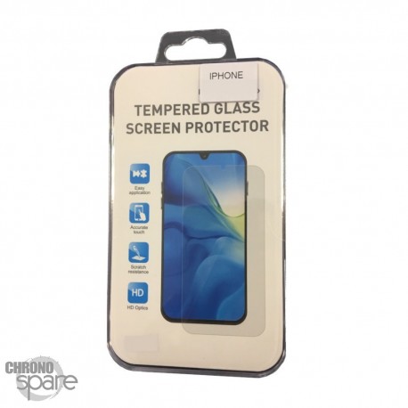 Vitre de protection incurvé 3D en verre trempé iPhone X/XS blanc avec boite (PREMIUM)