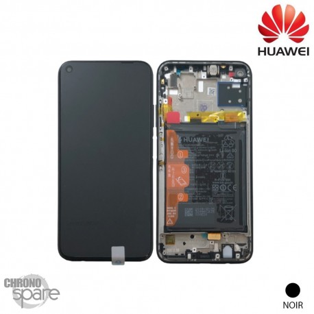 Vitre tactile et écran LCD + vitre tactile + batterie Huawei P40 Lite noir (officiel)