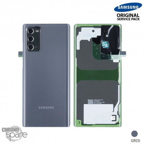 Vitre arrière + vitre caméra Samsung Galaxy Note 20 N980F gris (Officiel)