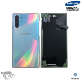 Vitre arrière + vitre caméra Samsung Galaxy Note 10 SM-N970 argent (Officiel)