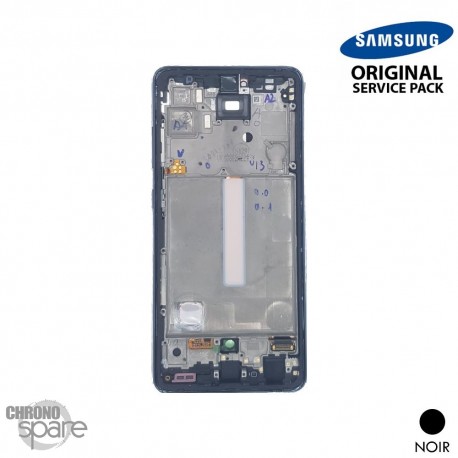 Ecran LCD + Vitre Tactile + châssis Noir Samsung Galaxy A52 5G A525F (officiel)