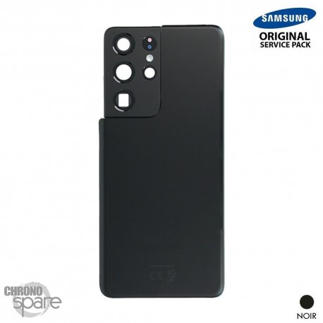 Vitre arrière + vitre caméra noir Samsung Galaxy S21 Ultra G998F (Officiel)