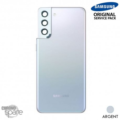 Vitre arrière + vitre caméra Argent Samsung Galaxy S21 Plus G996F (Officiel)