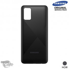 Vitre arrière + vitre caméra noir Samsung Galaxy A02S A025G (Officiel)