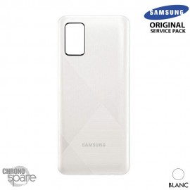 Vitre arrière + vitre caméra Blanche Samsung Galaxy A02S A025G (Officiel)