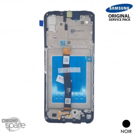 Ecran LCD + Vitre Tactile + châssis noir Samsung Galaxy A22 A226B (officiel)