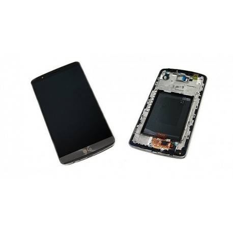 Ecran LCD + vitre tactile + châssis LG G3 D855 Gris (officiel) ACQ87190302