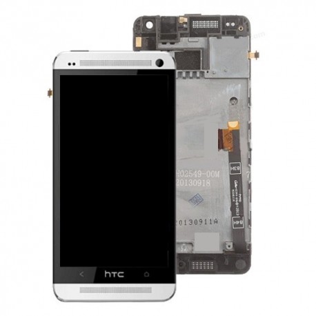 Vitre tactile et écran LCD avec châssis HTC One Mini Gris